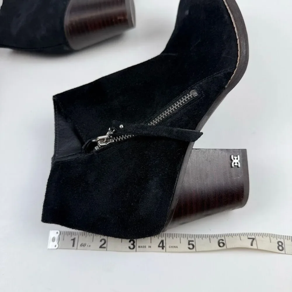Sam Edelman Macon Black Suede Ankle‎ Boots Size 9.5